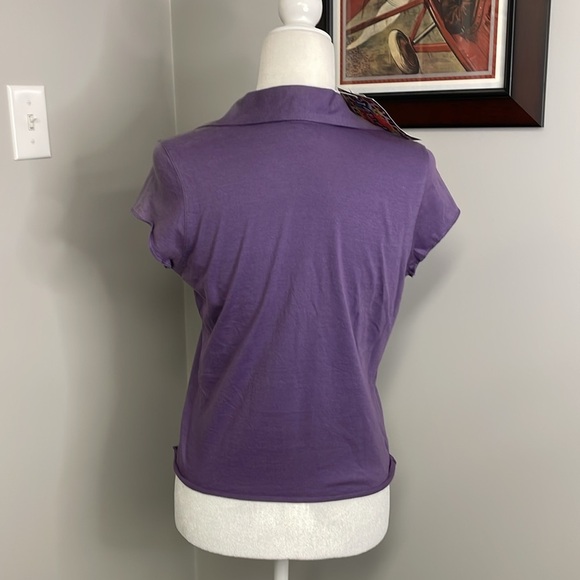 MUDD Y2K Cropped 90s Polo Shirt Womens NOS Dead stock Size Large NWT Purple - Picture 6 of 8